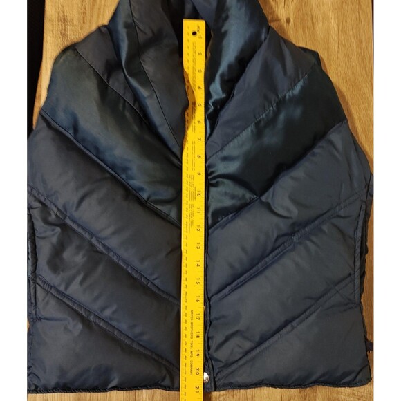 VINTAGE Obermeyer Vest Womens Large Navy Down Puffer Snap Front Ski Chevron 80s - Picture 13 of 15